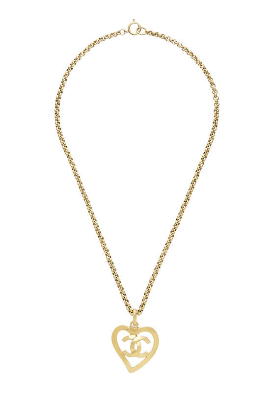 GOLD 'CC' OPEN HEART NECKLACE